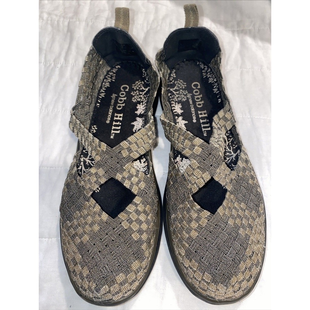 Cobb Hill By New Balance Women's 8.5 M Woven Elastic Slip-On Metallic Sandals